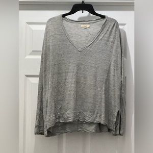 Madewell Long Sleeve Top, Gray, Size Large
